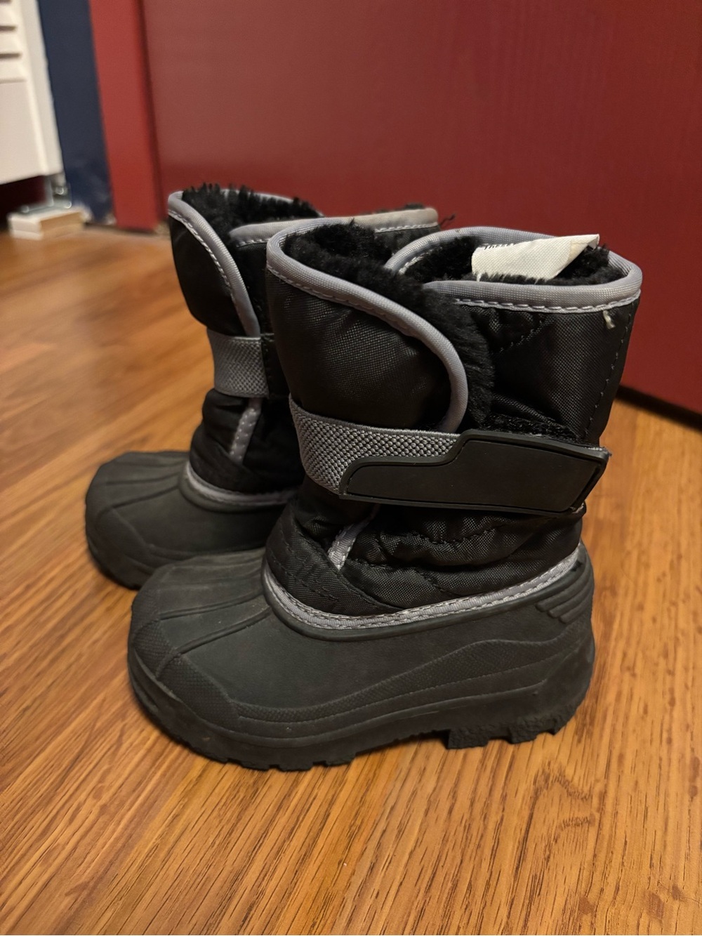 Kids Black Winter Snow Boots - Insulated Waterproof Warm Lining